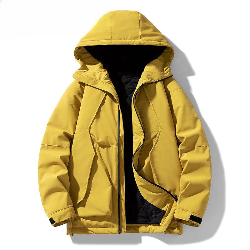 Men's Winter Plus Size 7XL & 8XL Warm Jacket - Thicken Hooded Padded Parka Black Winter Coat