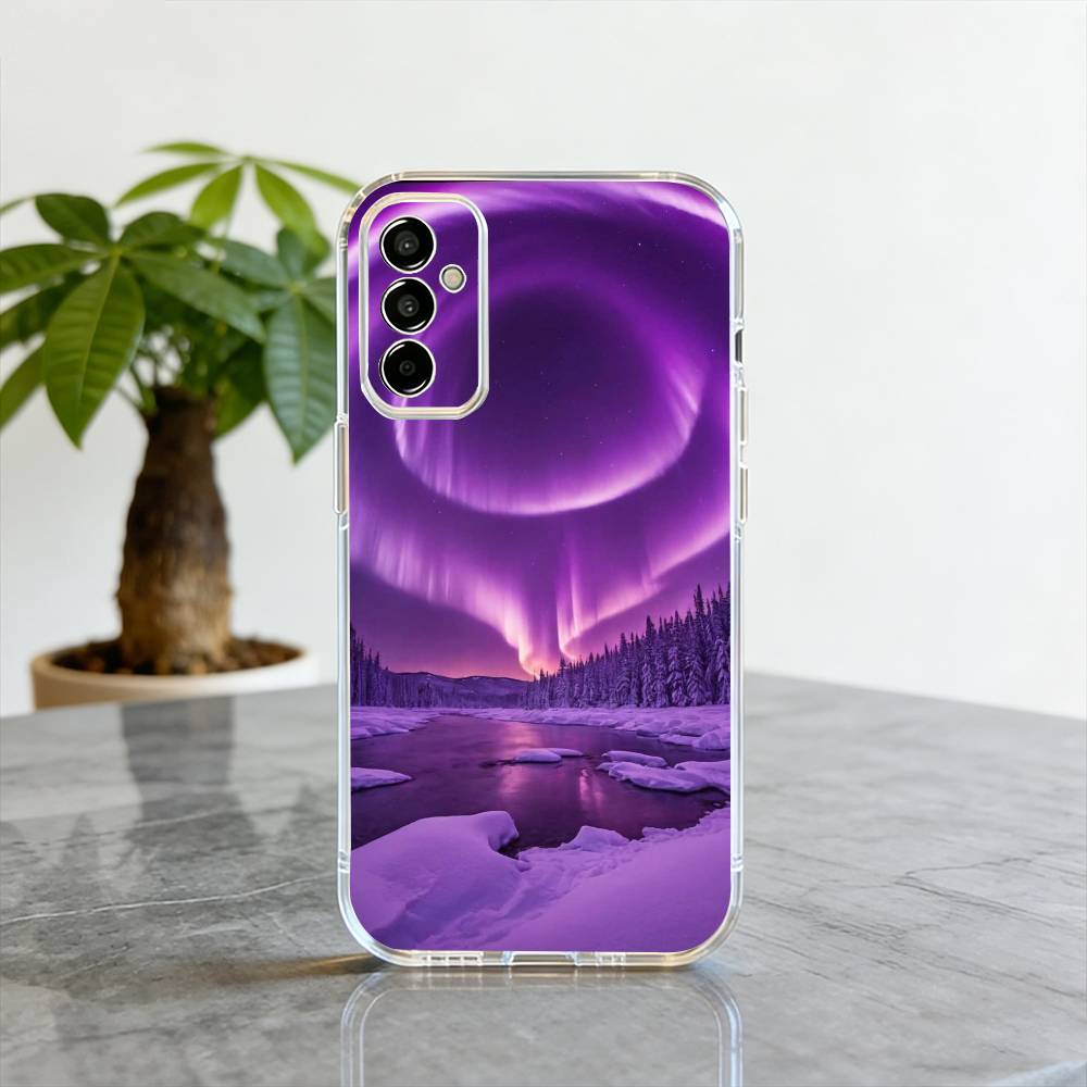 Northern Lights  Phone Case Transparent Silicone Soft For SamsungA10,12,20,21S,30,31,40,50,51,52,70,71
