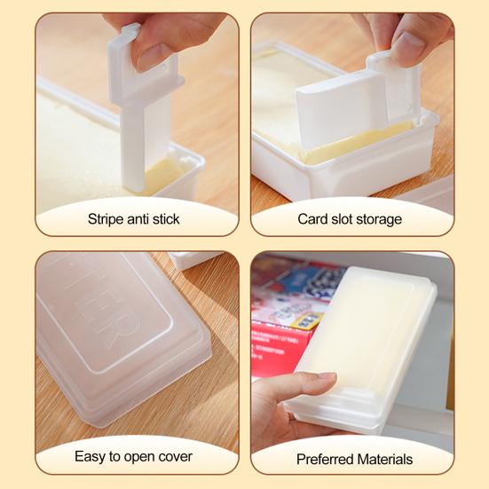 1Pc Butter Dish With Cover Butter Fresh-Keeping Box With Cutter Slicer Countertop Butter Box For Home Cheese Storage Box