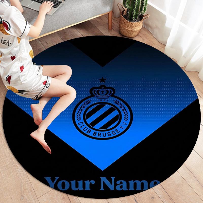Club Brugge Kv Crest Custom Name Round Area Rug Carpet Rug For Living Room Bedroom Sofa Playroom Decor Nonslip Floor Mat