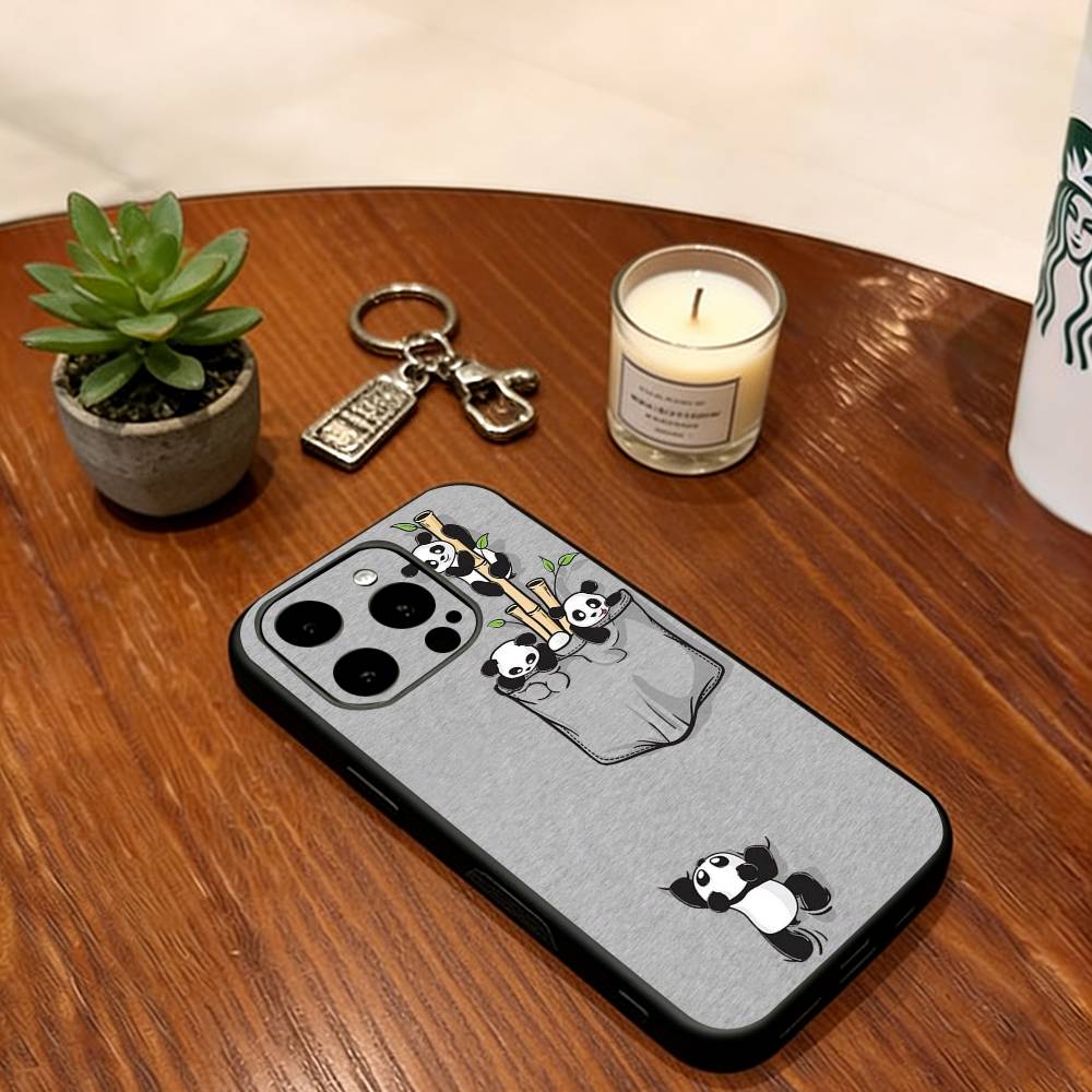 Baby Panda Phone Case For iPhone 17, 16,15,14,13,12,11 Plus,Pro Max, Others Soft Black Cover