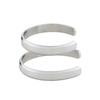 Pair Bangle Surgical Stainless Steel Simple Wide Set of 2 [White Clover] 4SBG043SV&4SBG044SV
