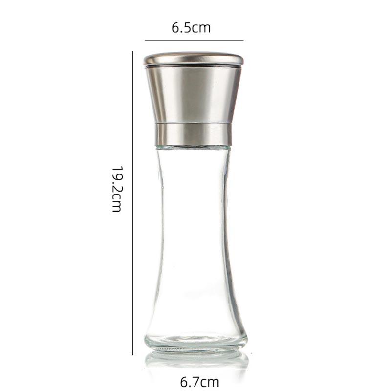Salz- und Pfeffermühlen-Set Edelstahl Pfeffermühle und Salzmühle, 6 oz Glas hoher Körper, 5 oz verstellbare keramische Glasmühle