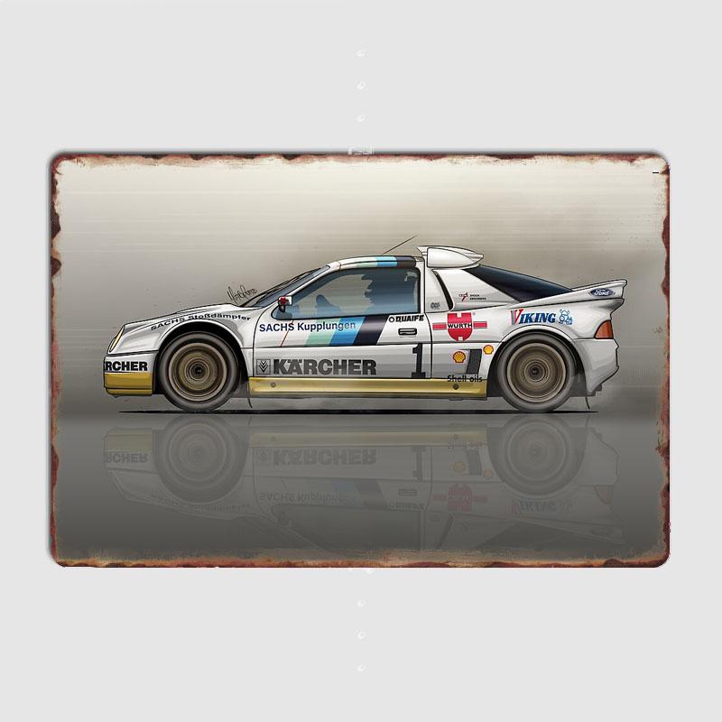 Oldtimer Rallye RS200 Martin Schanche Rallye Racing Retro Poster Metallschild Garage Clubraum Wanddeko Kundenspezifisches Blechschild Heimdeko