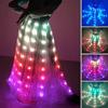 Shiny Luminous Led Skirt White Long Light Up Skirt Festival Party Belly Dancing Skirt Adult