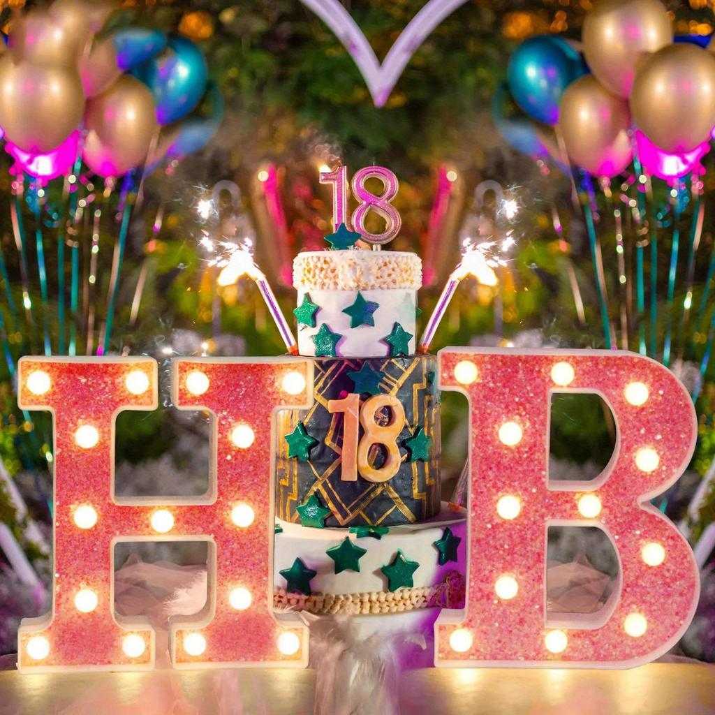 1pc Vibrant LED Lighting Letter - Battery Powered,Dimmable for Bedroom, Birthday Party, Wedding, Home, Christmas, and Eid Al-Adha Mubarak Decorations