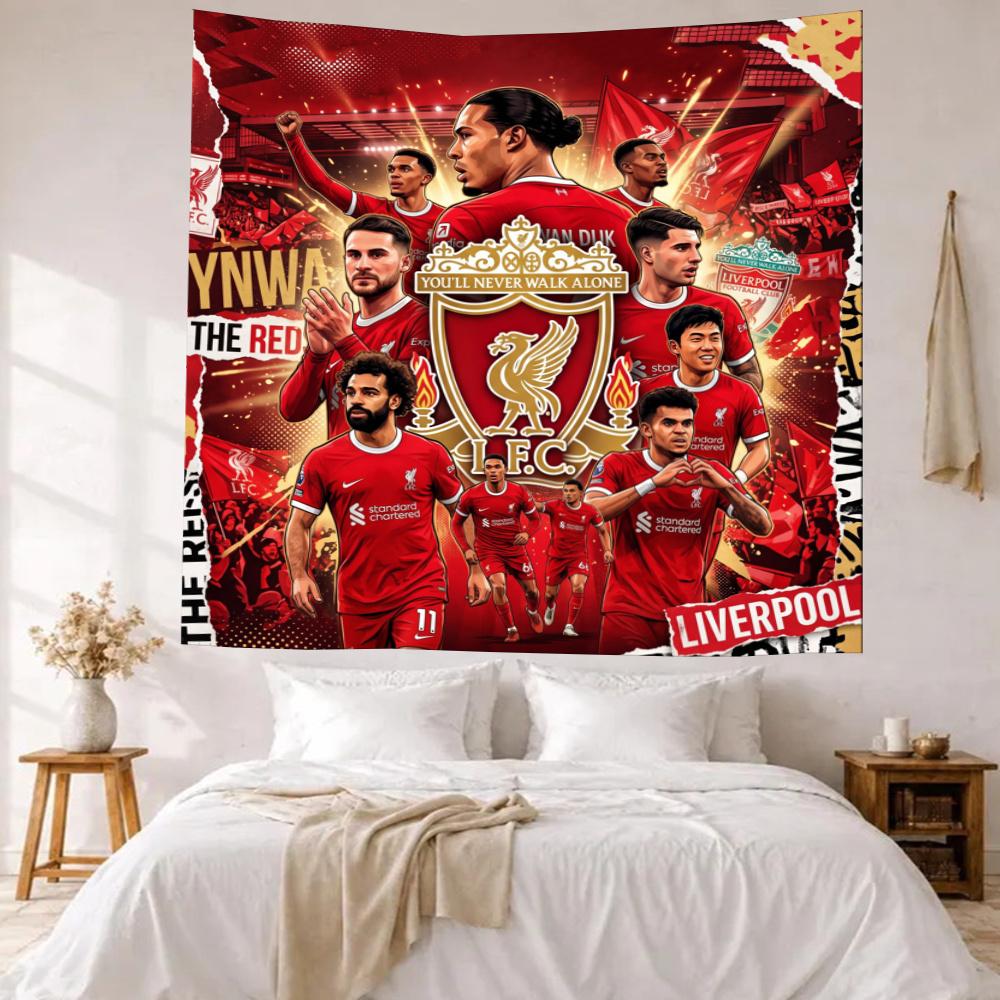 Liverpool Football Club Vægdekoration Vægtæppe Kunst Til Kæledyrsminde Fødselsdag Bryllupsfest Baggrund Familiegave