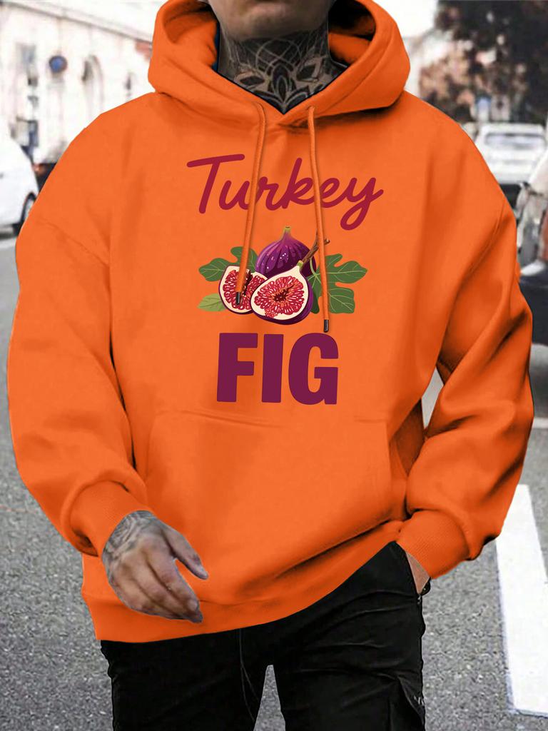 Fresh Turkey Fig Fruit Printing Men Hoody Pocket Loose Man Hoodie Hip Hop Fleece Streetwear All-Match Autumn Male Pullovers