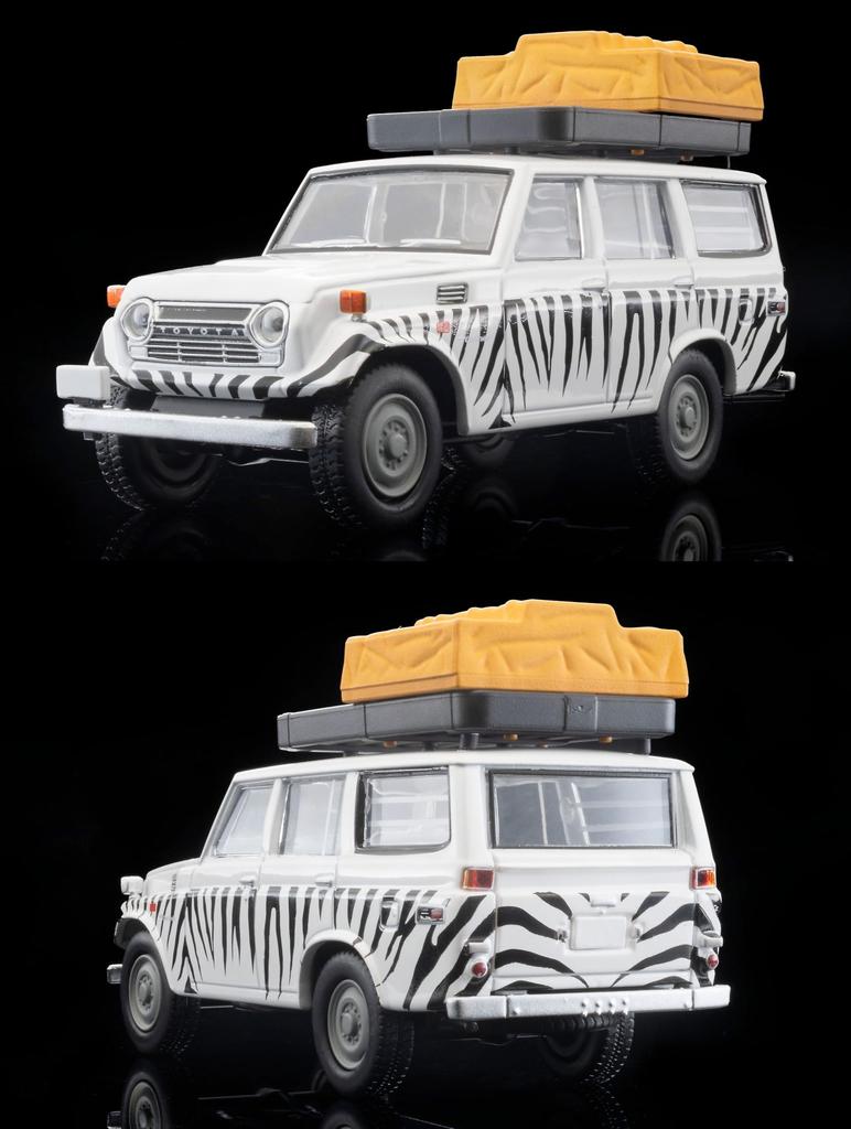TOMYTEC Kaiyodo X Tomica Limited Vintage Geocolle 64 Car Snap 28a Safari 1 Toyota Land Cruiser ABS PVC Dolls and Accessories Partially Miniature Car