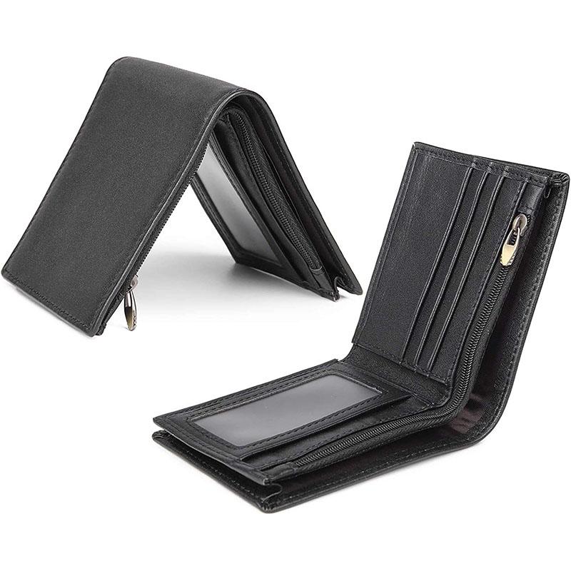 Bison Denim Portfel męski w stylu vintage z blokadą RFID Portfel z prawdziwej skóry o dużej pojemności i krótkiej konstrukcji