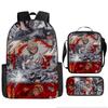 Primary school students' new Naruto cartoon schoolbag three-piece backpack large-capacity backpack