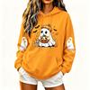 Women's Casual Women's Halloween Printed Crew-neck Pullover Hooded Sweatshirt