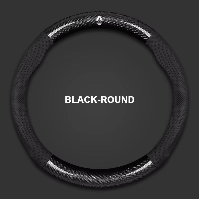 Interior Stickers Leather Car Steering Wheel Cover Non-slip for Renault Clio Megane 3 Scenic Laguna Logan Kadjar Kangoo Sandero