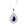 Gioielli in Argento Sterling 925 con Zaffiro Blu Pietra Preziosa Naturale Zaffiro Blu a Goccia d'Acqua Elegante Ciondolo per Donna