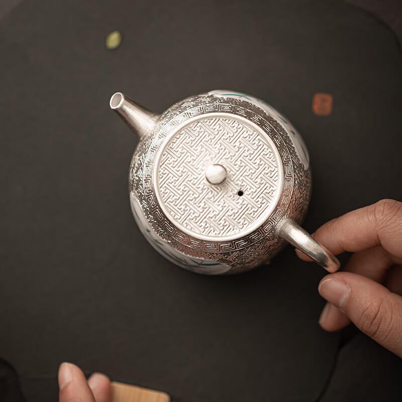 Su's Ceramic Gilded Silver Bamboo Teapot