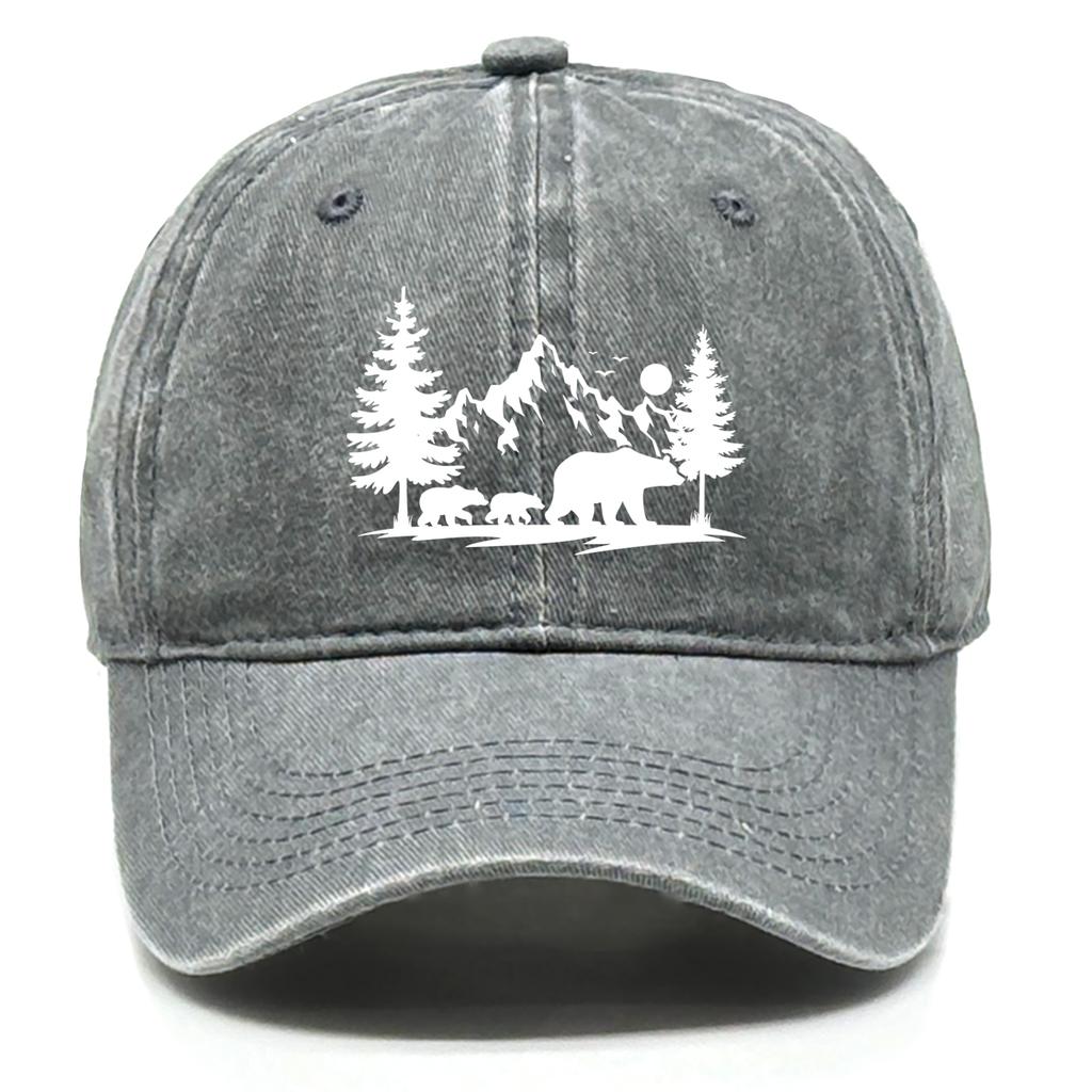 Forest Mountains Baseball Cap Adjustable Vintage Snapback Sun Hat for Mountaineering Tennis Street Lightweight Design