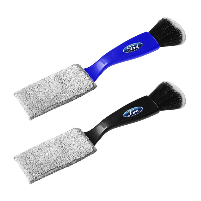 Car Clean Double Head Brush Car Brushes Detailing Interior Soft Detailing Brush Car Interior Accessories For Ford Fiesta MK4 MK5 MK6 MK7
