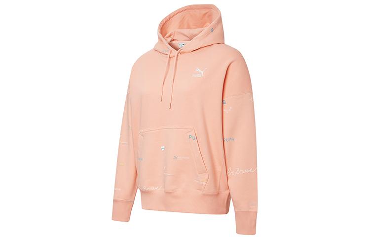 PUMA Sweatshirts Women s Apricot Red Hooded Moderate Regular 531282-26 L
