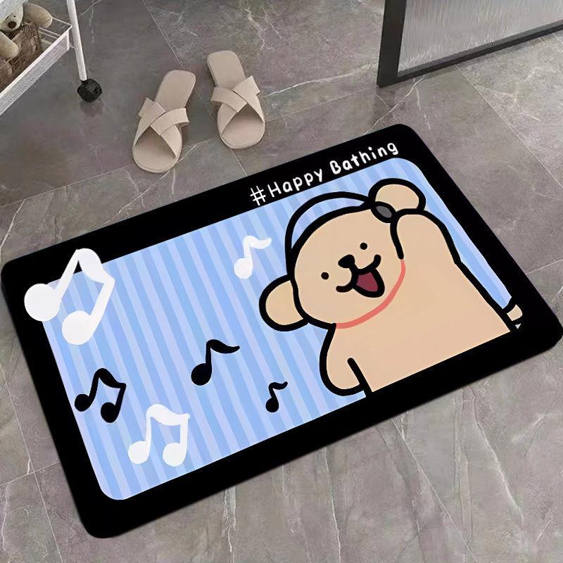 

Милый мультяшный диатомовый водопоглощающий коврик для пола, противоскользящий коврик для ванной, бытовой коврик для ног, быстросохнущий водопоглощающий коврик для двери туалета 40*60cm