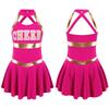 Girls Carnival Party Halloween Cosplay Cheerleading Uniform Outfit Sleeveless Crisscross Back Dress