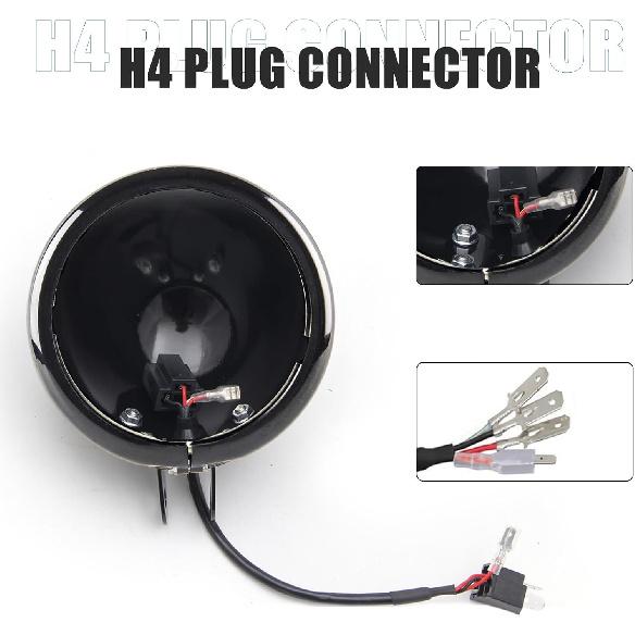 SKTYANTS 5.75 inch headlight housing backet with H4 Wiring Harness 5 3/4" 5.75 Inch headlight Bucket Housing Trim Ring for FXWG FXDWG FXST Motorcycle