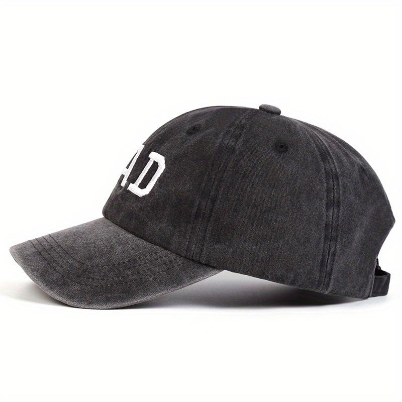 Șapcă de Baseball Spălată Brodată DAD MOM - Snapback Ajustabil, Pălărie de Cuplu Negru Maro pentru Călătorii în Aer Liber, Vacanță la Plajă, Primăvară & Vară, Pălărie de Plajă