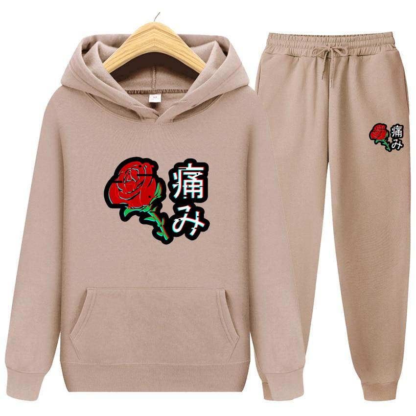 Pánské teplákové soupravy Květinový potisk Mikina Mikina s dlouhým rukávem Mikina na jogging Kalhoty Patchwork Fitness Run Suit Oblečení