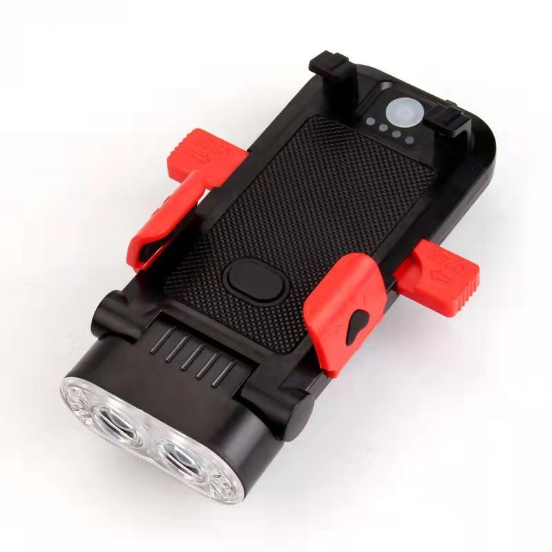 Bicycle 4-in-1 Headlight Riding Mobile Phone Bracket USB Charging Horn Lamp Mountain Bike Night Riding Lighting Headlights.
