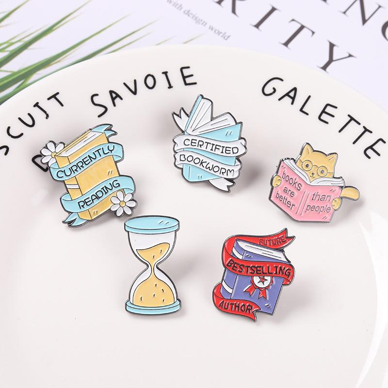 Contemporary Alloy Cat Magic Book Brooch Fashion Pin For Men And Women In Trendy Styles