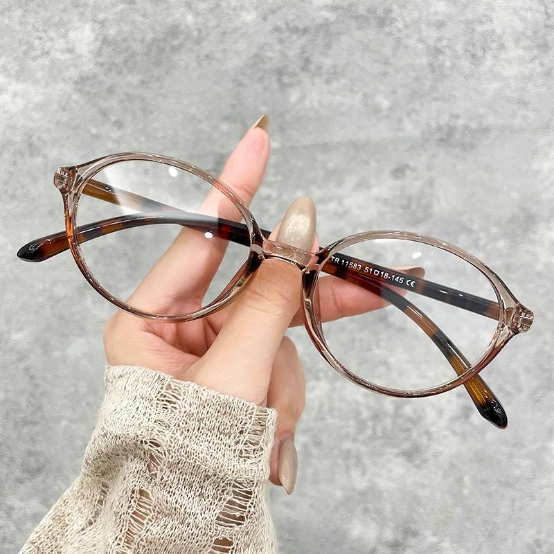 

New Fashion Anti Blue Light Glasses Ultralight TR90 Oval Frame Eyeglasses Women Stylish 5colors No Diopter Decorative Eyewear