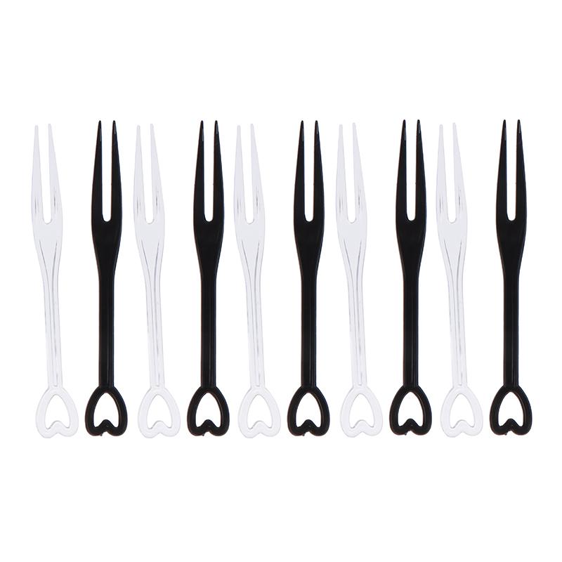 100Pcs/Bag Fruit Fork Mini Clear Plastic Forks Home Dining Food Cake Fruit Fork