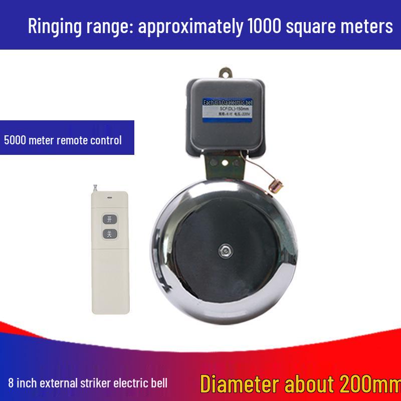 Sparkless Indoor/Outdoor Remote-Controlled Timed Electric Bell