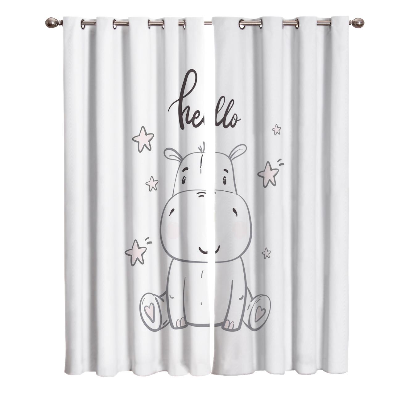 Бегемот детские милые красивые звезды оконные шторы для гостиной декоративные элементы — фото 6