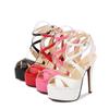 Fashion Fashion Women Sandals Shoes Sexy Platform High Heels Summer Sandals Ladies Luxury Straps Black White Party Dance Fetish Shoes