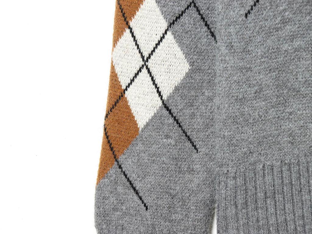 European Fashion Casual Knitwear with Vertical Rhombus Pattern