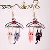Decorative Cat Pendant Charms 1 Pair Cute Dangle Drop Earrings for Women, 2D Acrylic Cartoon Kitten Lightweight Lover Gifts Hang on Clothes