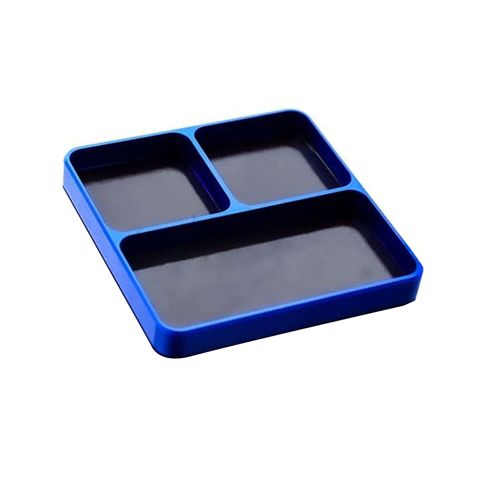 

Aluminum Alloy Magnetic Tool Tray For Model Car Parts Repair And Small Hardware Organization Compact Portable Design With Secure Storage Compartment темно-синий