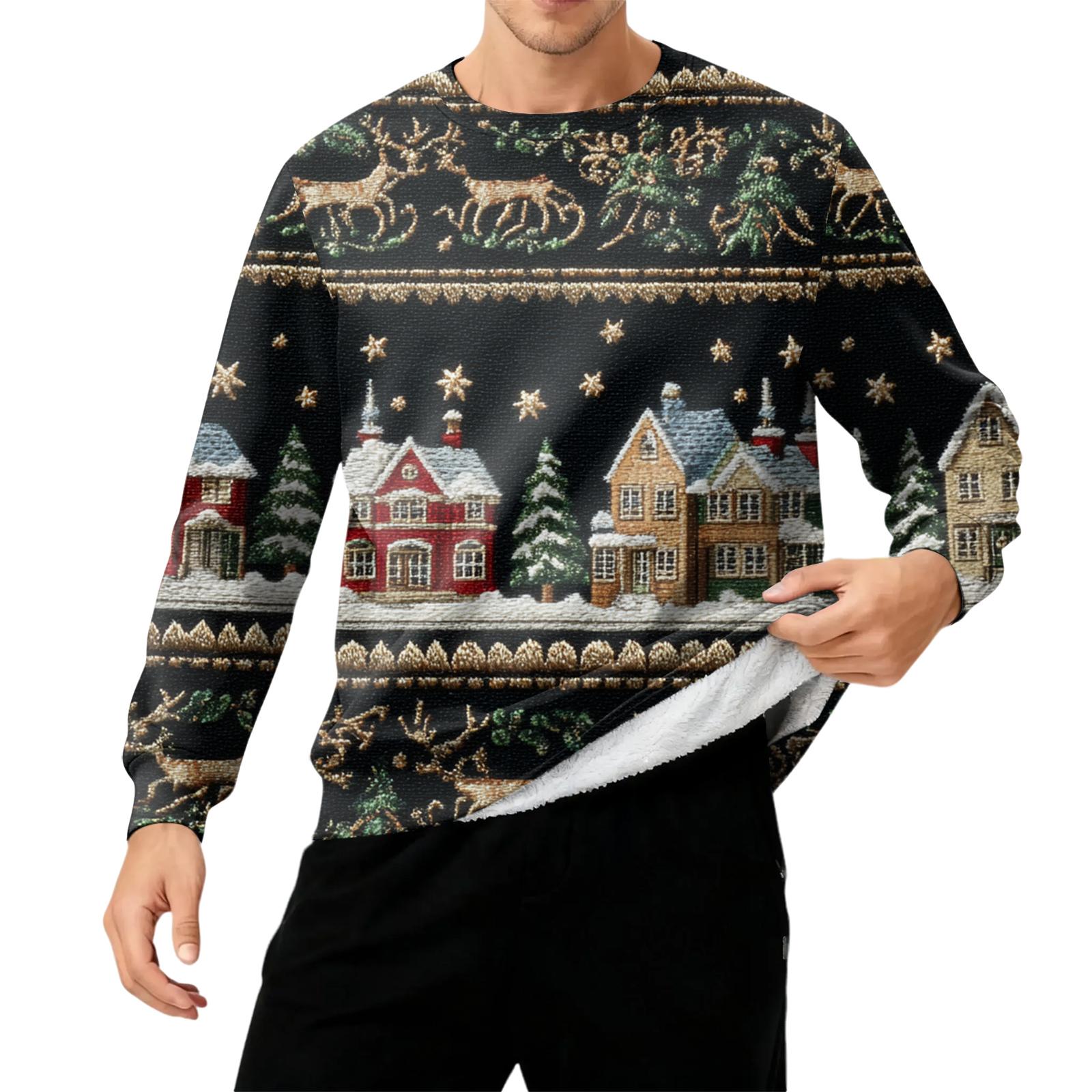 

Мужская толстая теплая толстовка с флисовой подкладкой и круглым вырезом XXXXL чёрный