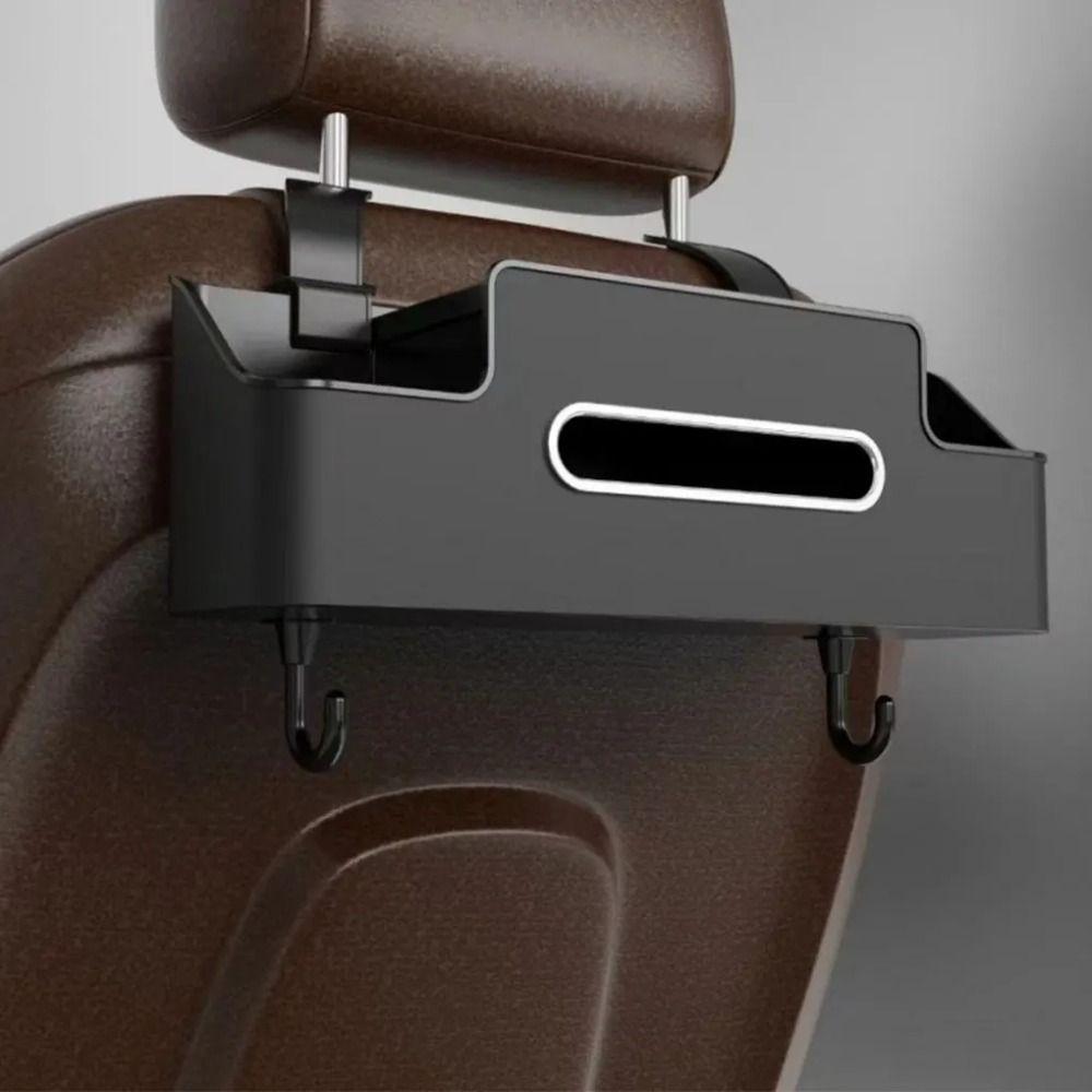 Multifunctional Backseat Cup Holder with Hook Car Back Seat Tissue Box  Automotive Interior
