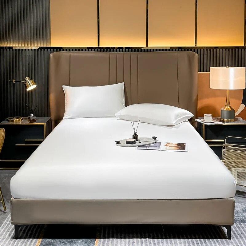 Cearceaf cu elastic din mătase naturală Cearceaf cu elastic din mătase naturală de dud Husă de saltea Mărime personalizată Cearceaf de mătase Cearceaf cu elastic culoare uni