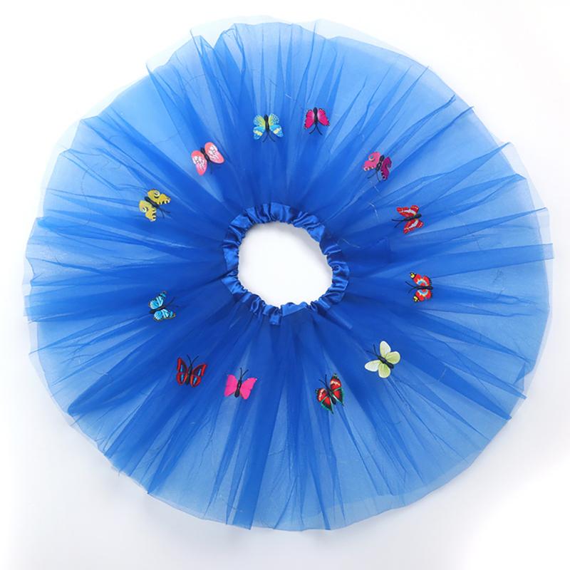 Girls Led Light Up Butterfly Tutu Skirt Glowing Elastic Waistband Multi-color Mesh Skirt For 2-12