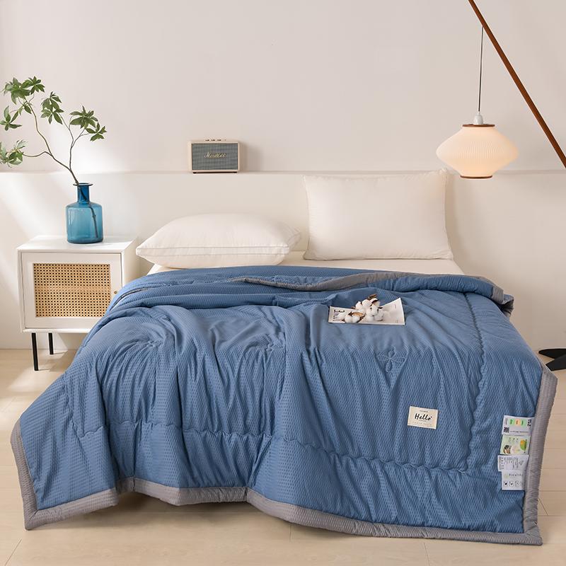 Simple Japanese Solid Color 1Pc Quilt Summer Soft Skin-friendly Air Conditioning Thin Quilt Home Travel Camping Thin Blanket