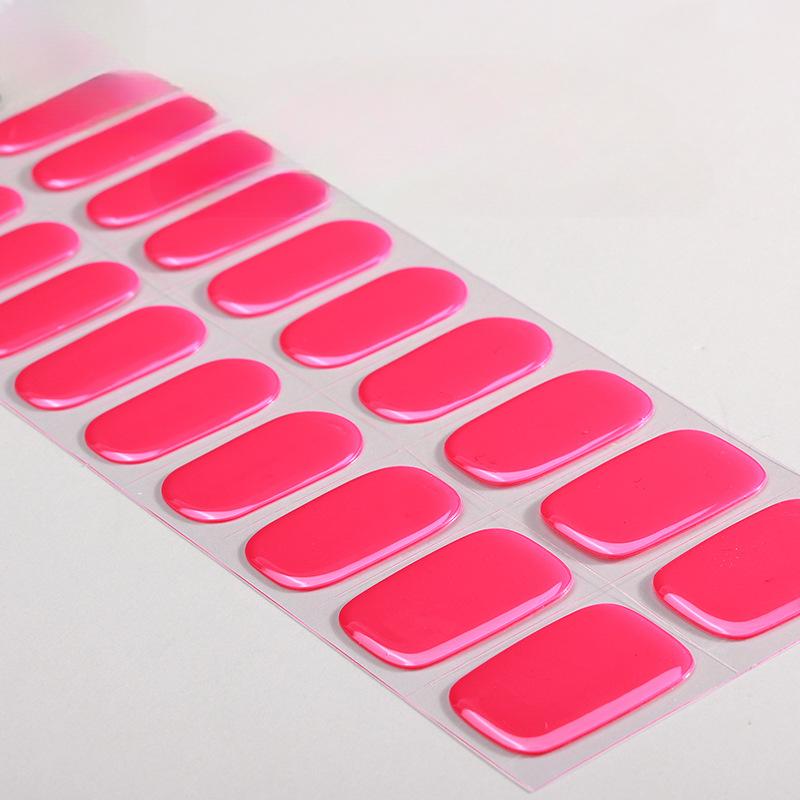 

20 fingers solid color semi-cured nail stickers pearlescent simple gel manicure stickers