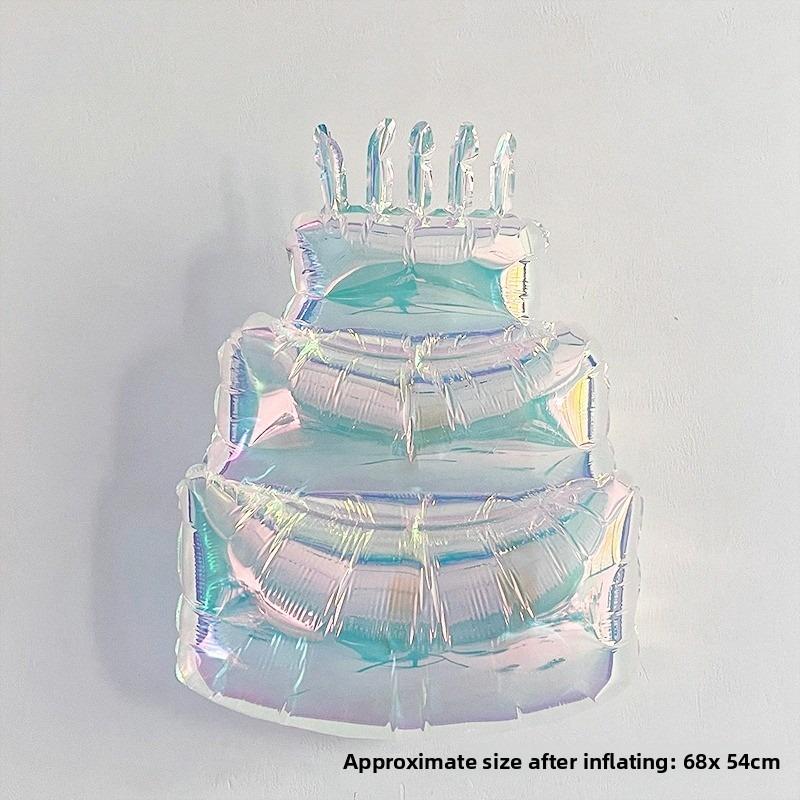 Laser, Colorful Butterfly, Heart-shaped Cake, Balloon, Birthday Party, Photo Props, Decorations, Background Wall Arrangement