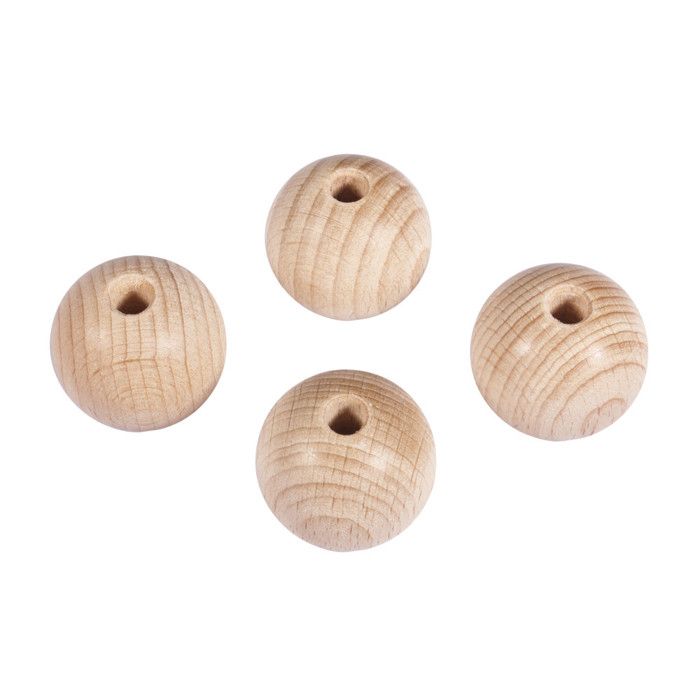 Boules en bois ø 30 mm percées 6 mm 4 pièces