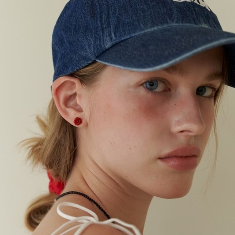 LOVE ME MONSTER Vintage Denim LMM Logo Ball Cap_Blue