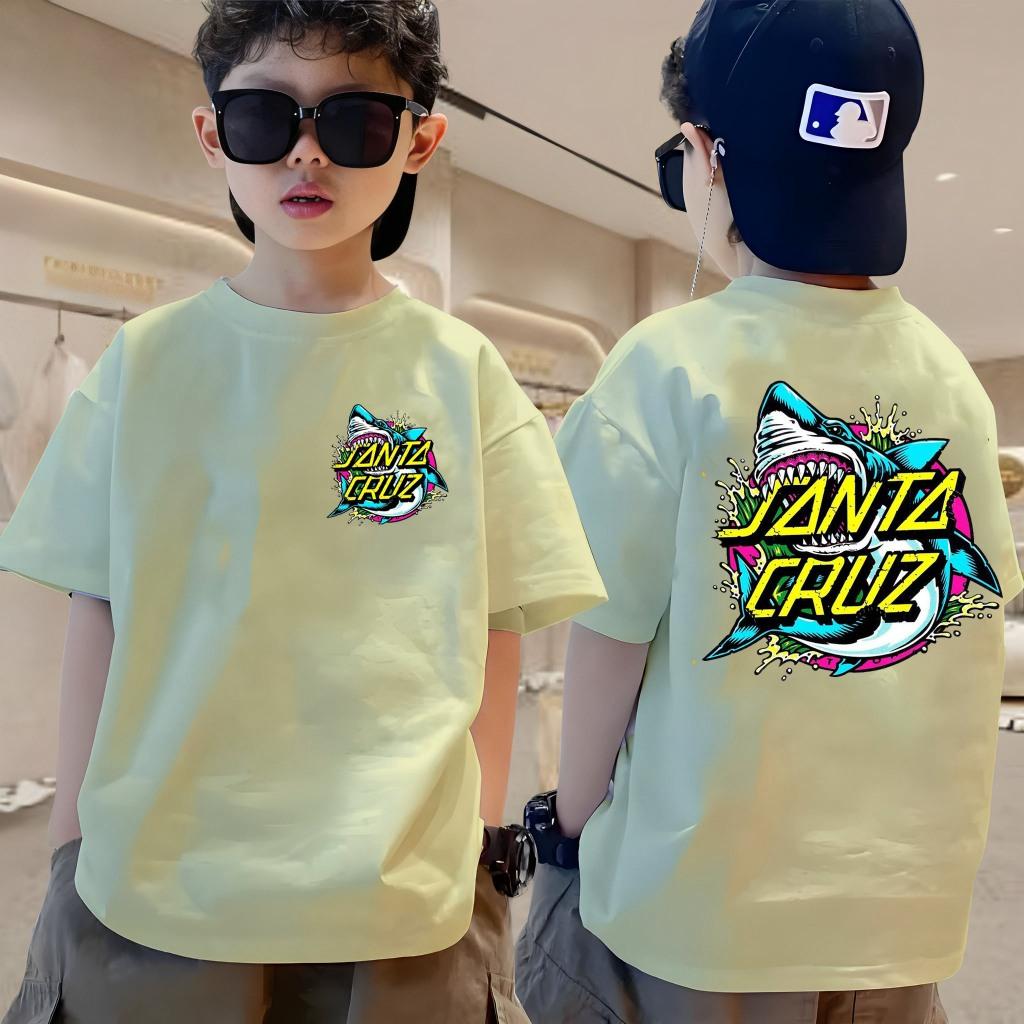 Boys and girls' T-shirts paired with printed children's short sleeved T-shirts, summer new style