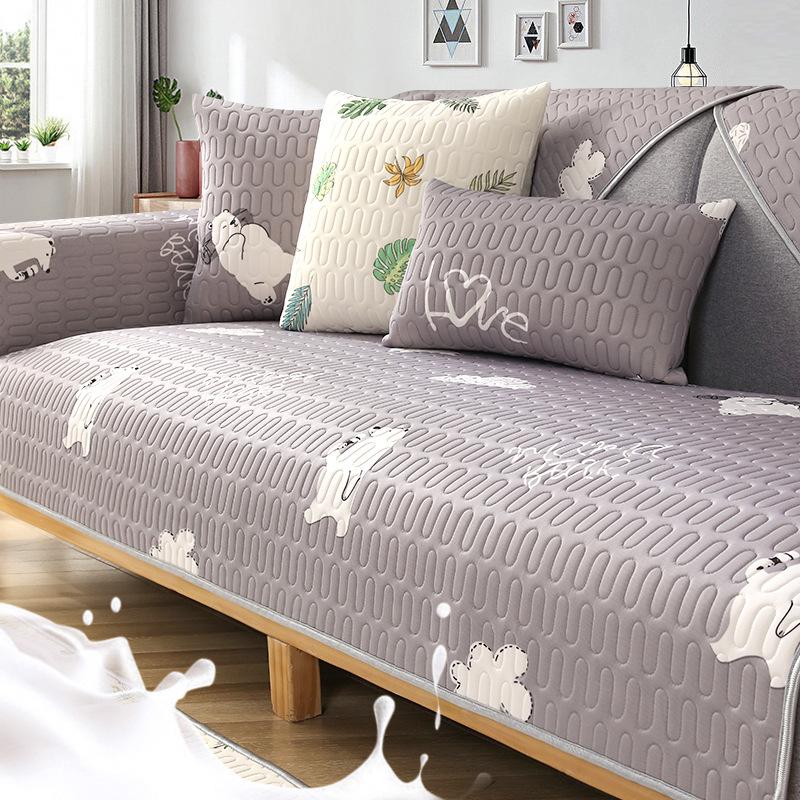 Lateks Iskald Silke Sofapute Sommer Sommer Sklisikker Sommermatte Enkel Moderne Lær Sofatrekk Dekkduk