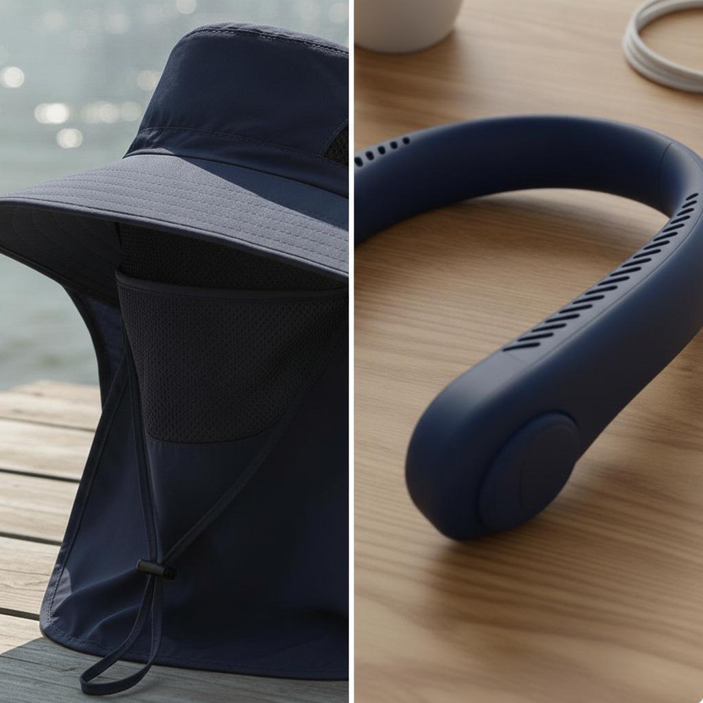 Full Coverage Sun Protection Hat Detachable Flaps with Neck Flap Breathable Mesh Panels