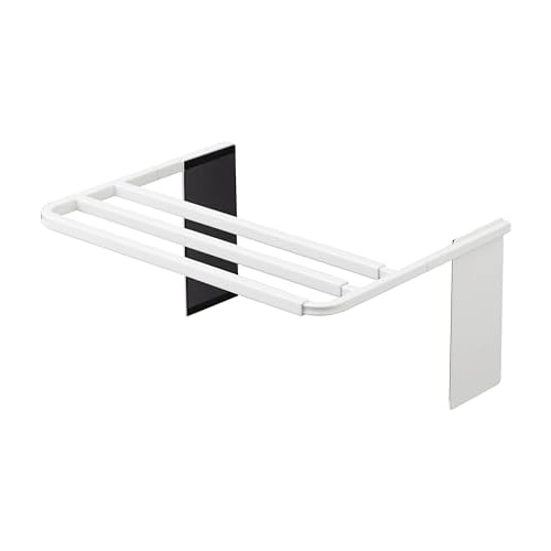 Yamazaki Magnetic Extendable Bath Towel Hanger for Washing Machine, White, Approx. W43 X D32 X H18cm, Plate, Towel Rack, Shelf, 4875